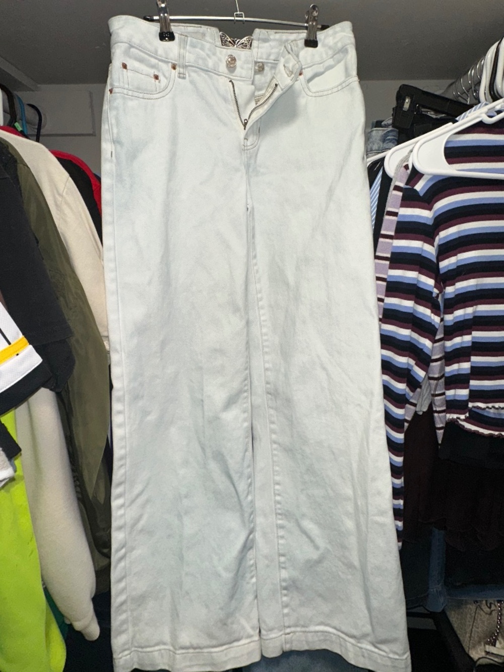 PacSun White "Casey" Low Rise Baggy Jeans (Size 24)